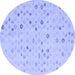 Round Machine Washable Abstract Blue Modern Rug, wshabs5080blu