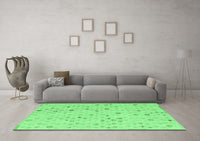 Machine Washable Abstract Emerald Green Modern Rug, wshabs5080emgrn