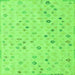 Square Machine Washable Abstract Green Modern Area Rugs, wshabs5080grn