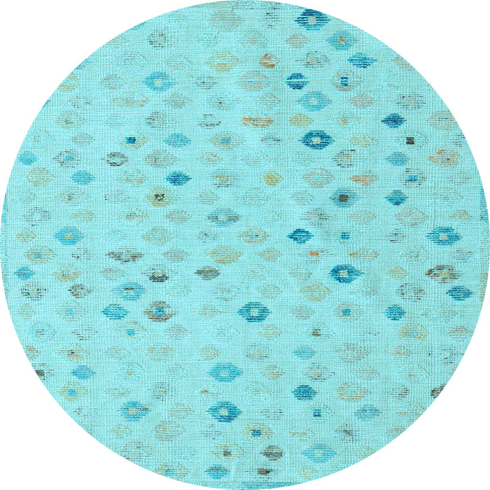 Round Machine Washable Abstract Light Blue Modern Rug, wshabs5080lblu