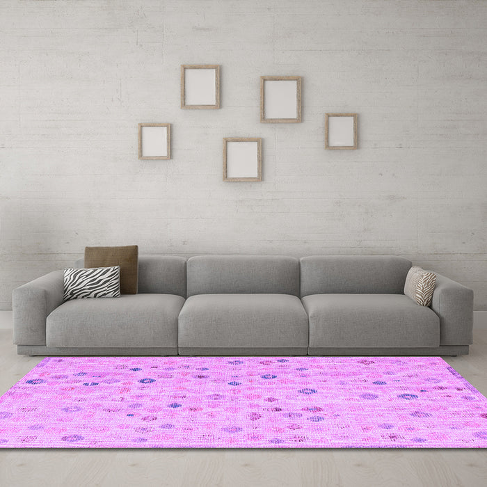 Machine Washable Abstract Purple Modern Area Rugs in a Living Room, wshabs5080pur