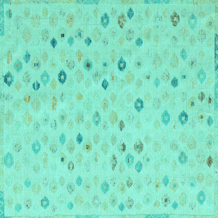 Square Abstract Turquoise Modern Rug, abs5080turq