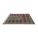 Sideview of Machine Washable Abstract Khaki Green Rug, wshabs5081