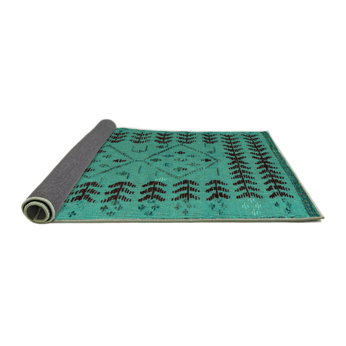 Sideview of Abstract Turquoise Modern Rug, abs5081turq