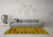 Machine Washable Abstract Yellow Modern Rug in a Living Room, wshabs5081yw