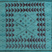 Square Abstract Light Blue Modern Rug, abs5081lblu