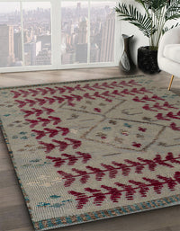 Abstract Khaki Green Modern Rug, abs5081