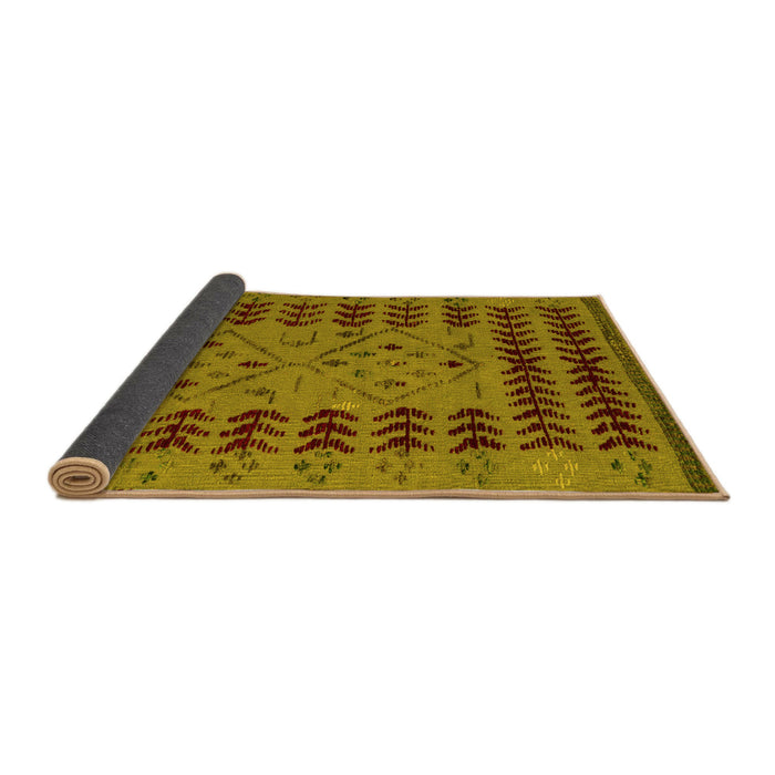 Sideview of Abstract Yellow Modern Rug, abs5081yw