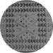 Round Machine Washable Abstract Gray Modern Rug, wshabs5081gry