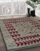 Abstract Khaki Green Modern Rug in Family Room, abs5081