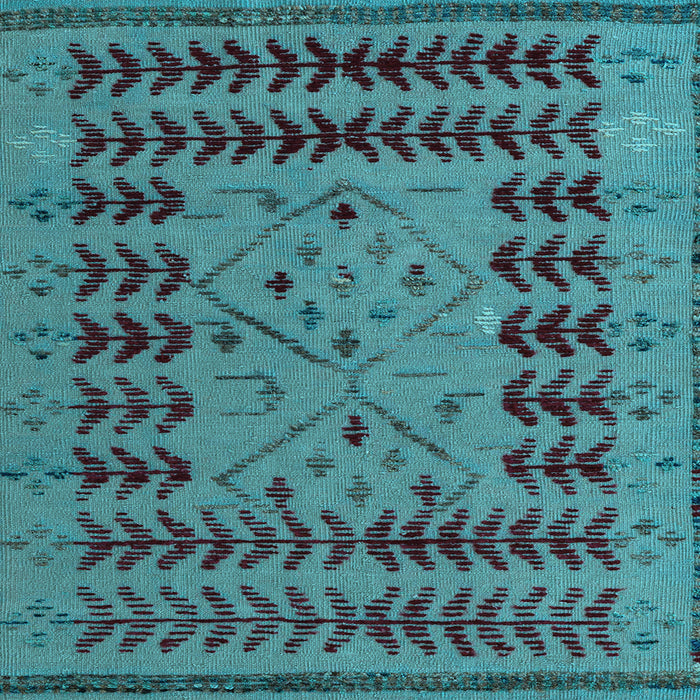 Square Machine Washable Abstract Light Blue Modern Rug, wshabs5081lblu