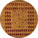 Round Abstract Orange Modern Rug, abs5081org