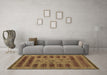 Machine Washable Abstract Brown Modern Rug in a Living Room,, wshabs5081brn