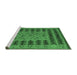 Sideview of Machine Washable Abstract Emerald Green Modern Area Rugs, wshabs5081emgrn