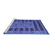 Sideview of Machine Washable Abstract Blue Modern Rug, wshabs5081blu