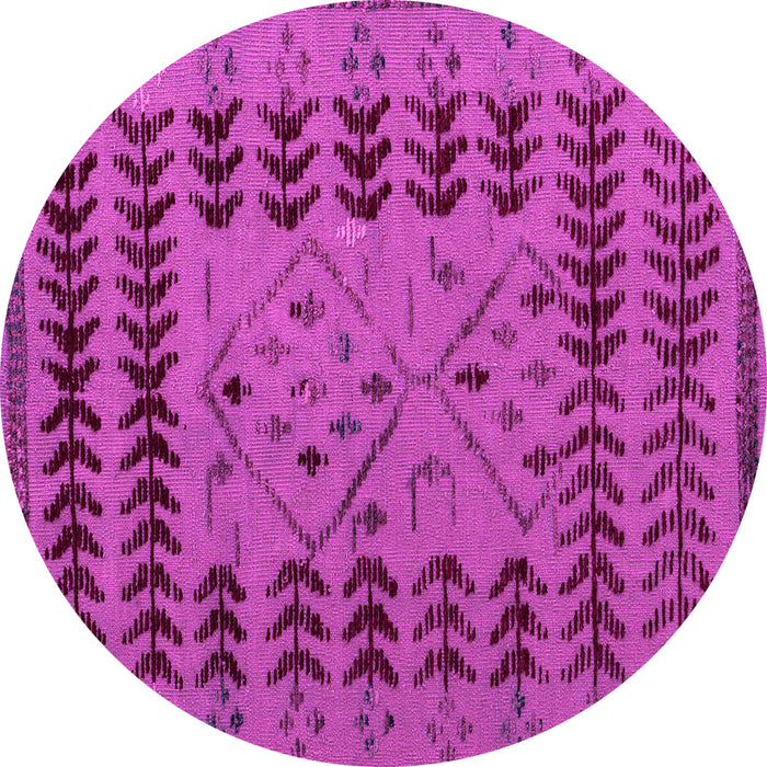 Round Abstract Pink Modern Rug, abs5081pnk