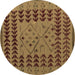 Round Abstract Brown Modern Rug, abs5081brn