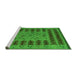 Sideview of Machine Washable Abstract Green Modern Area Rugs, wshabs5081grn