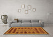 Machine Washable Abstract Orange Modern Area Rugs in a Living Room, wshabs5081org