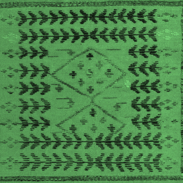 Square Abstract Emerald Green Modern Rug, abs5081emgrn