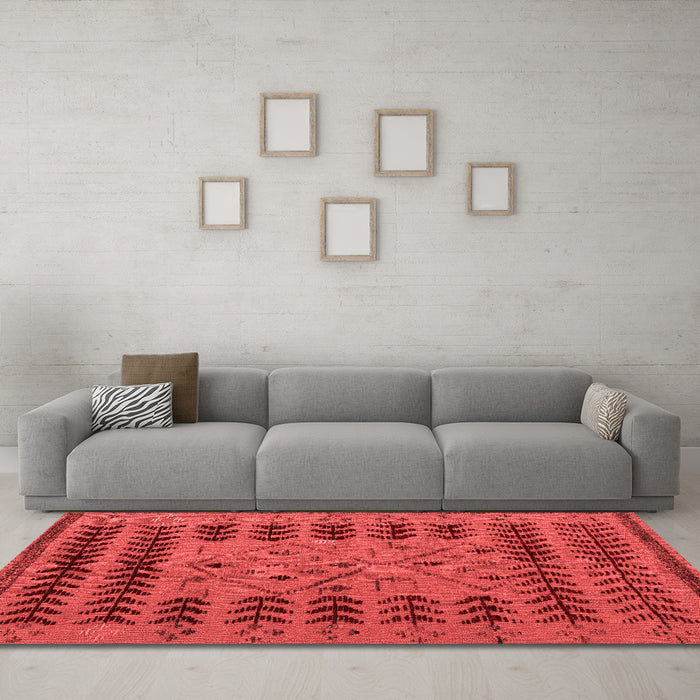 Modern Red Washable Rugs