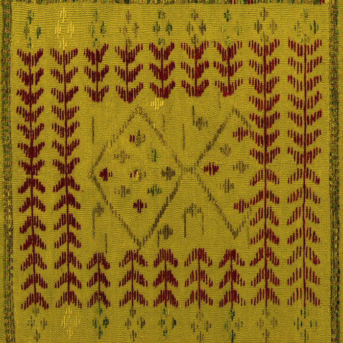Square Abstract Yellow Modern Rug, abs5081yw