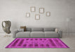 Machine Washable Abstract Pink Modern Rug in a Living Room, wshabs5081pnk