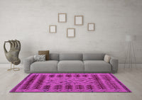 Machine Washable Abstract Pink Modern Rug, wshabs5081pnk