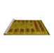 Sideview of Machine Washable Abstract Yellow Modern Rug, wshabs5081yw