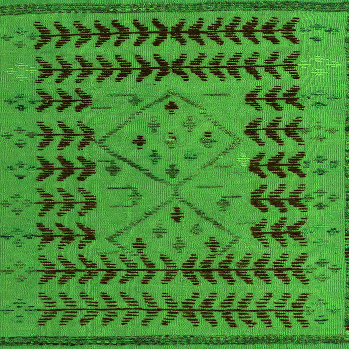 Square Abstract Green Modern Rug, abs5081grn