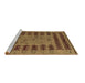 Sideview of Machine Washable Abstract Brown Modern Rug, wshabs5081brn