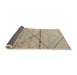 Sideview of Abstract Dark Almond Brown Modern Rug, abs5082