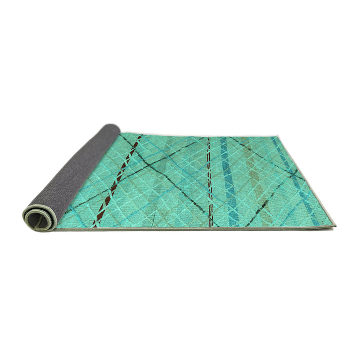 Sideview of Abstract Turquoise Modern Rug, abs5082turq