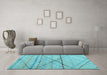 Machine Washable Abstract Light Blue Modern Rug in a Living Room, wshabs5082lblu