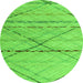 Round Machine Washable Abstract Green Modern Area Rugs, wshabs5082grn