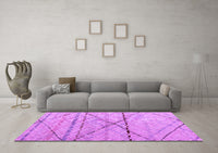 Machine Washable Abstract Purple Modern Rug, wshabs5082pur