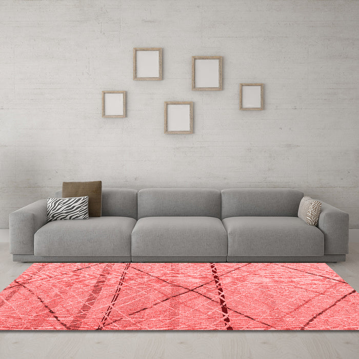 Modern Red Washable Rugs