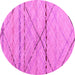 Round Machine Washable Abstract Pink Modern Rug, wshabs5082pnk