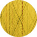 Round Abstract Yellow Modern Rug, abs5082yw