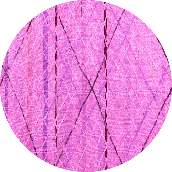 Round Abstract Pink Modern Rug, abs5082pnk