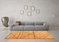 Machine Washable Abstract Orange Modern Rug, wshabs5082org