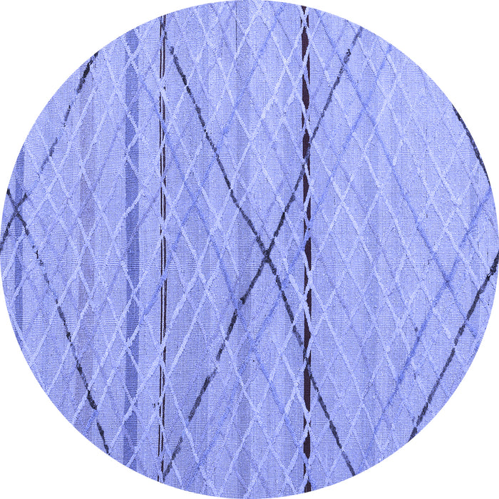 Round Abstract Blue Modern Rug, abs5082blu