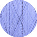 Round Abstract Blue Modern Rug, abs5082blu