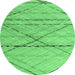 Round Abstract Emerald Green Modern Rug, abs5082emgrn