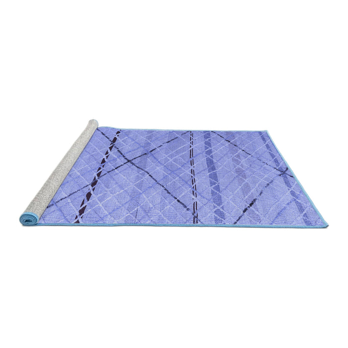 Sideview of Machine Washable Abstract Blue Modern Rug, wshabs5082blu