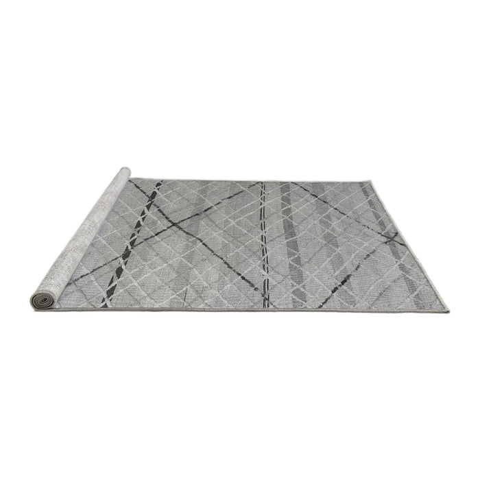 Sideview of Machine Washable Abstract Gray Modern Rug, wshabs5082gry