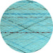 Round Machine Washable Abstract Light Blue Modern Rug, wshabs5082lblu