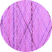 Round Abstract Purple Modern Rug, abs5082pur