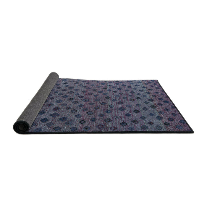 Sideview of Abstract Slate Blue Grey Modern Rug, abs5083