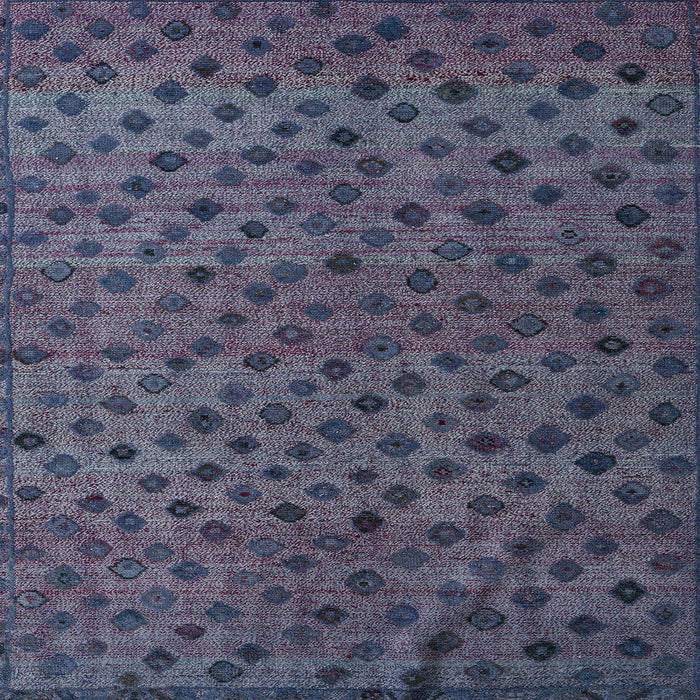 Square Machine Washable Abstract Slate Blue Grey Blue Rug, wshabs5083